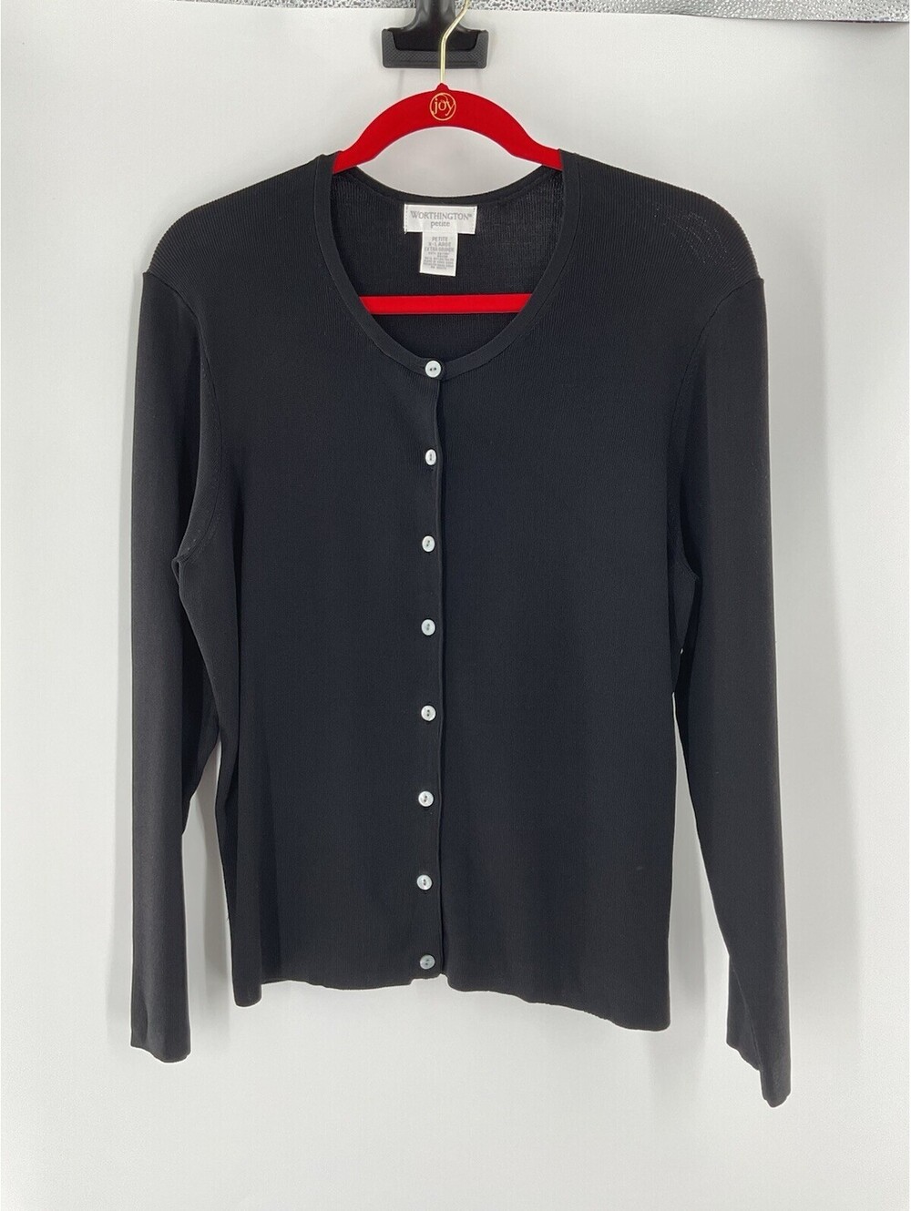 Worthington Petite Pxl Women’s Button Up Cardigan Black 103
